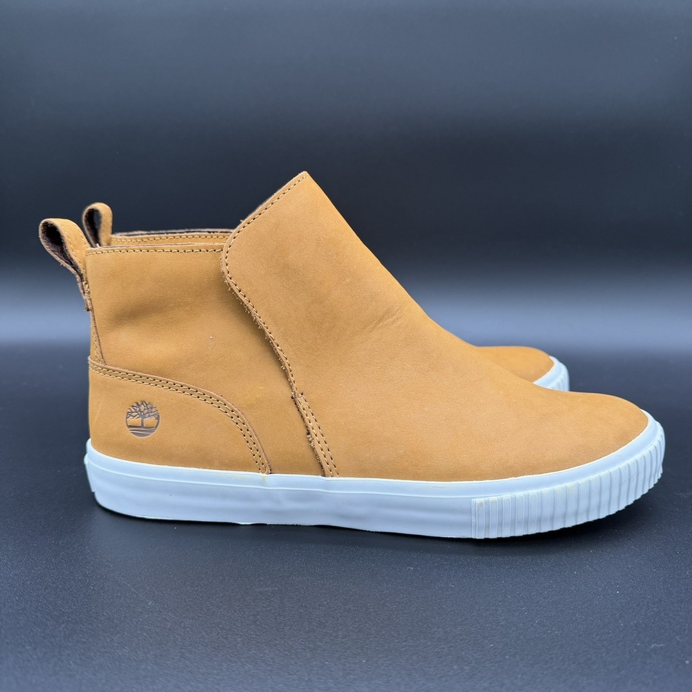 Timberland Women's 9.5 Ankle Slip On Chelsea Boots Skyla Bay Wheat Nubuck